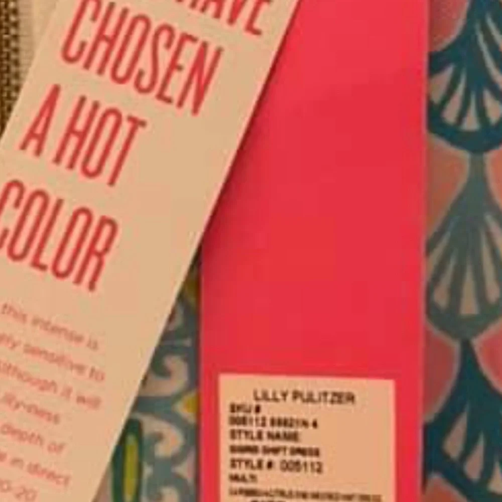 🎉HP 🎉Lilly Pulitzer Dress Sigrid Caribbean Citrus Shift Cruise Blue Pink 4 - Picture 9 of 10